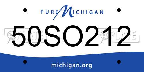 50SO212 Michigan License Plate