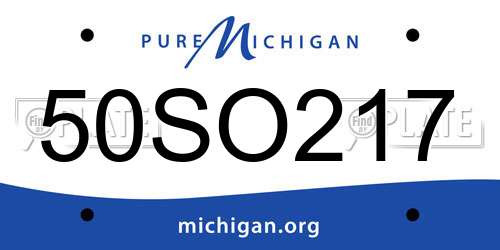 50SO217 Michigan License Plate