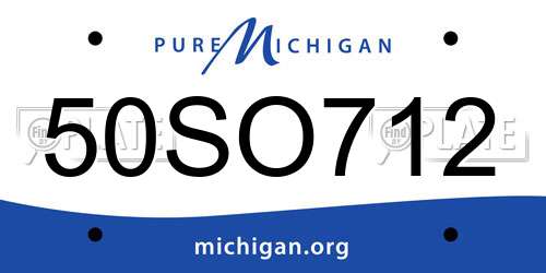 50SO712 Michigan License Plate