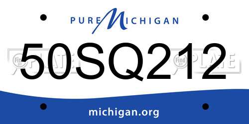 50SQ212 Michigan License Plate