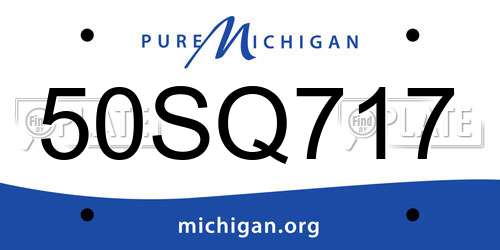 50SQ717 Michigan License Plate