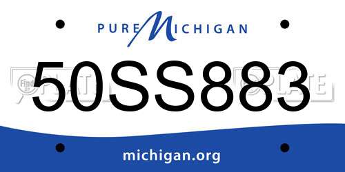 50SS883 Michigan License Plate
