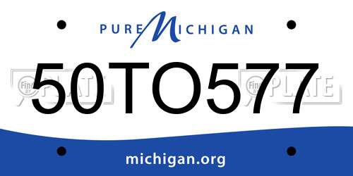 50TO577 Michigan License Plate