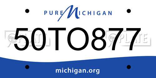 50TO877 Michigan License Plate