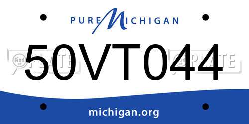 50VT044 Michigan License Plate