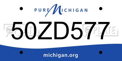 50ZD577 Michigan License Plate