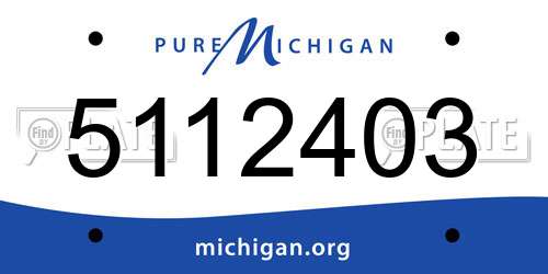 5112403 Michigan License Plate