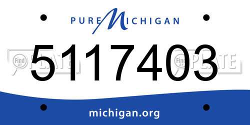 5117403 Michigan License Plate
