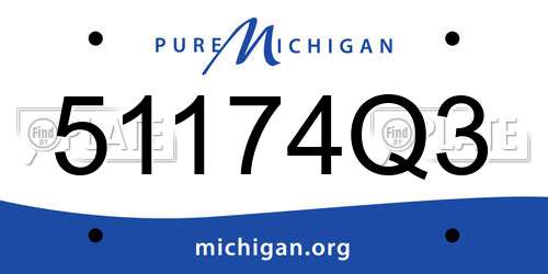 51174Q3 Michigan License Plate
