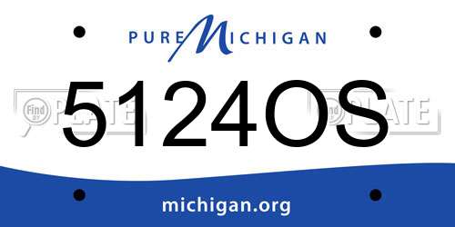 5124OS Michigan License Plate