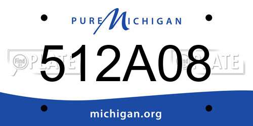 512A08 Michigan License Plate