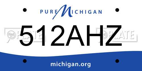 512AHZ Michigan License Plate