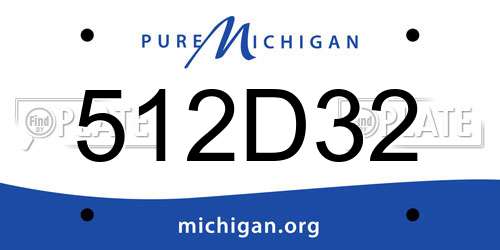 512D32 Michigan License Plate