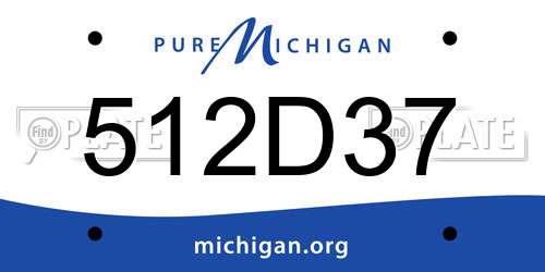 512D37 Michigan License Plate