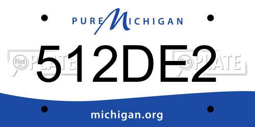 512DE2 Michigan License Plate