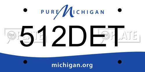 512DET Michigan License Plate