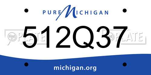 512Q37 Michigan License Plate