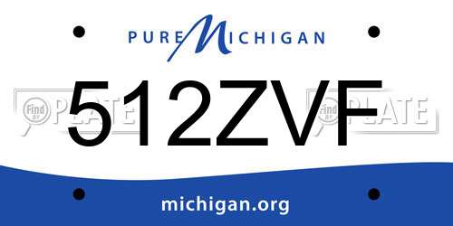 512ZVF Michigan License Plate