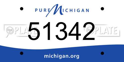 51342 Michigan License Plate