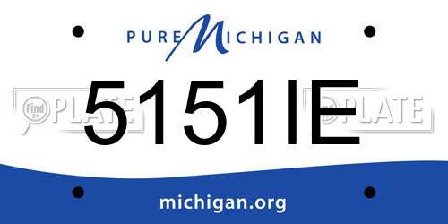 5151IE Michigan License Plate