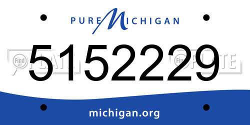 5152229 Michigan License Plate