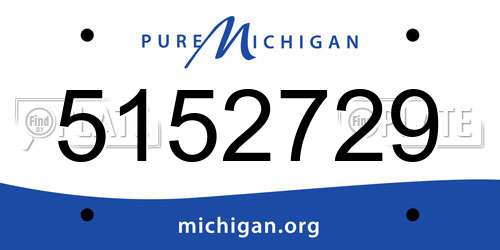 5152729 Michigan License Plate