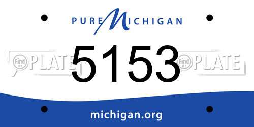 5153 Michigan License Plate