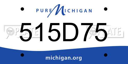 515D75 Michigan License Plate