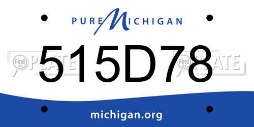 515D78 Michigan License Plate