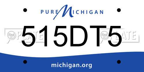 515DT5 Michigan License Plate