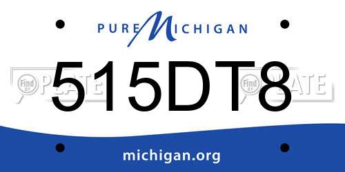 515DT8 Michigan License Plate
