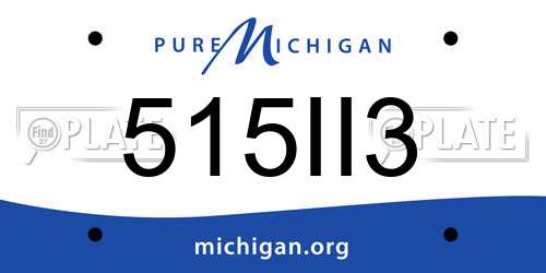 515II3 Michigan License Plate