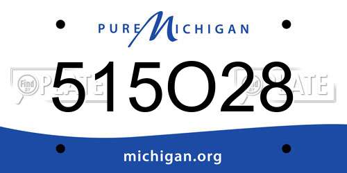 515O28 Michigan License Plate