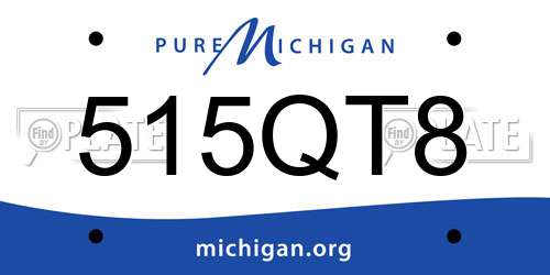 515QT8 Michigan License Plate