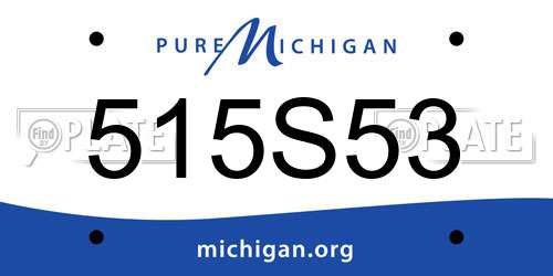 515S53 Michigan License Plate