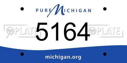 5164 Michigan License Plate