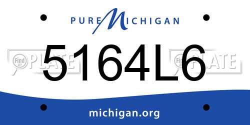 5164L6 Michigan License Plate