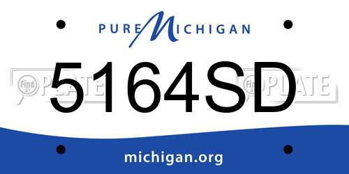 5164SD Michigan License Plate