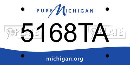 5168TA Michigan License Plate