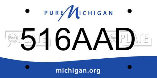 516AAD Michigan License Plate