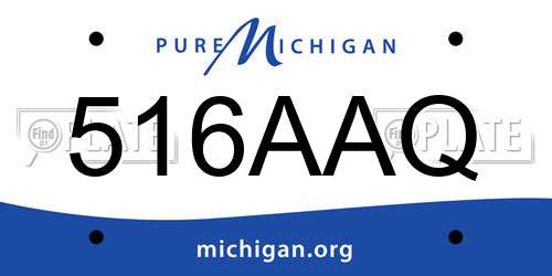 516AAQ Michigan License Plate
