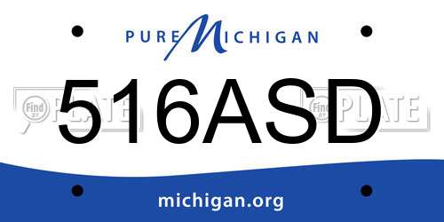516ASD Michigan License Plate