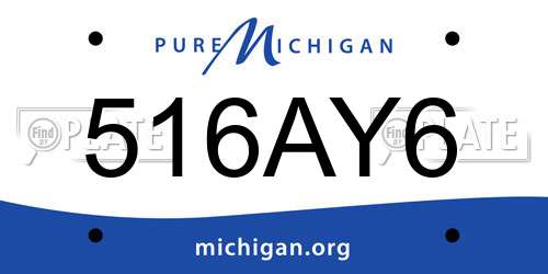 516AY6 Michigan License Plate
