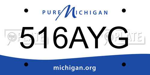 516AYG Michigan License Plate