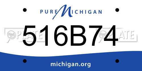 516B74 Michigan License Plate
