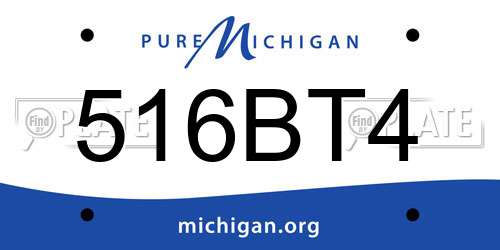 516BT4 Michigan License Plate