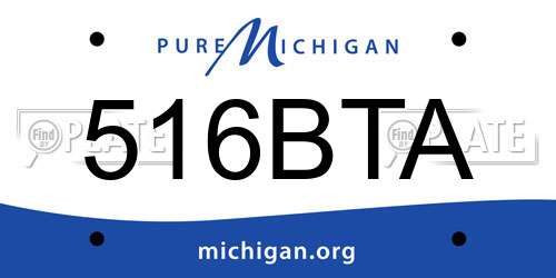 516BTA Michigan License Plate