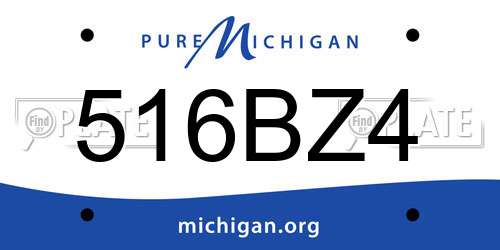 516BZ4 Michigan License Plate