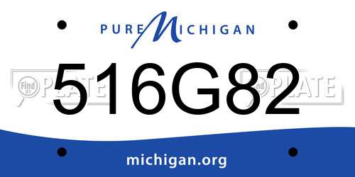 516G82 Michigan License Plate