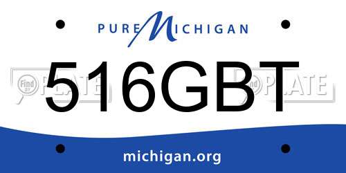 516GBT Michigan License Plate